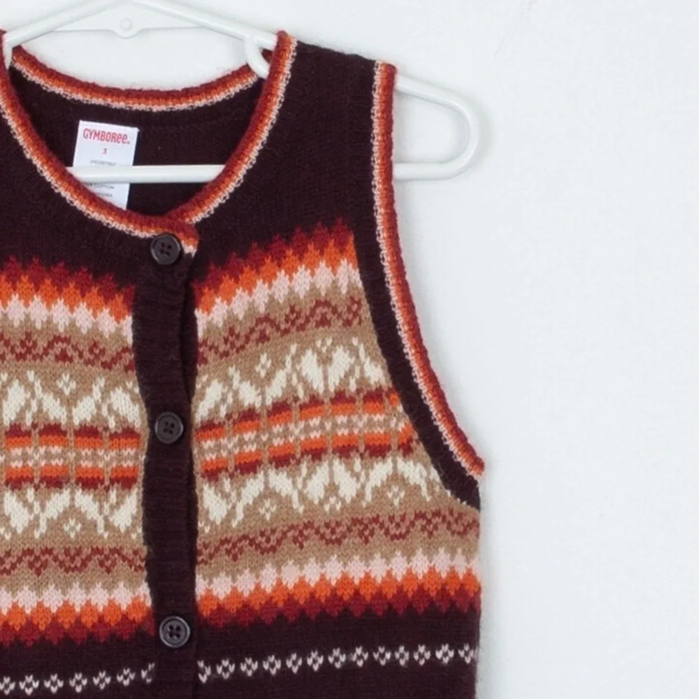 Gymboree‎ Girls Harvest Leaves Sweater Vest and Long Sleeve Shirt Size 3 Holiday